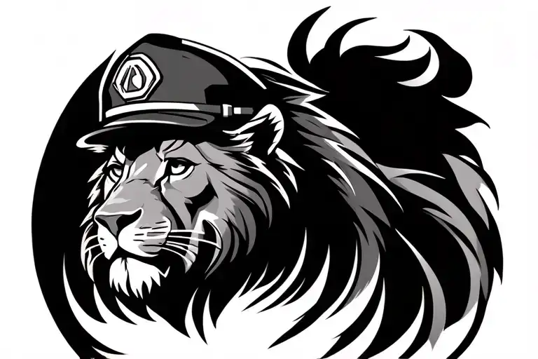 Lion With Engineer Hat