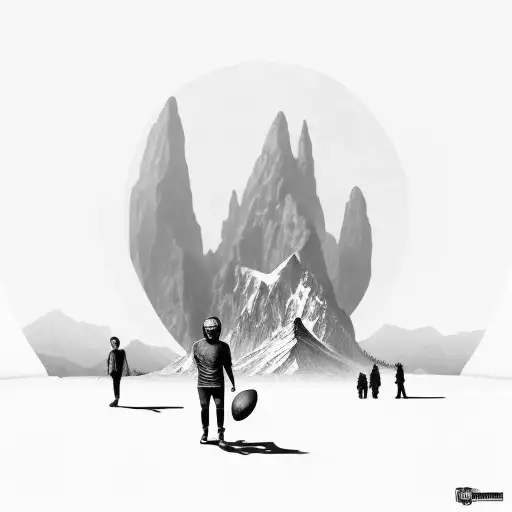 Remove The Mountains And Add A Circle Football Stadium With Fans