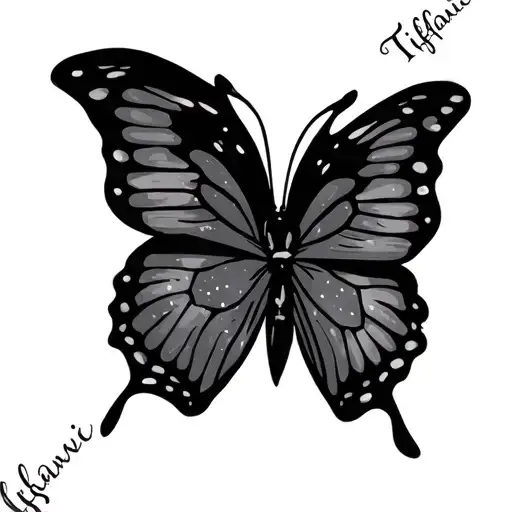 The Name Tiffanie In Script With A Butterfly