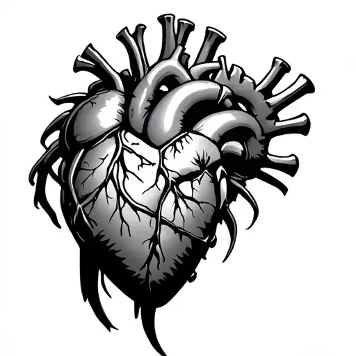 Black Biomechanical Human Heart