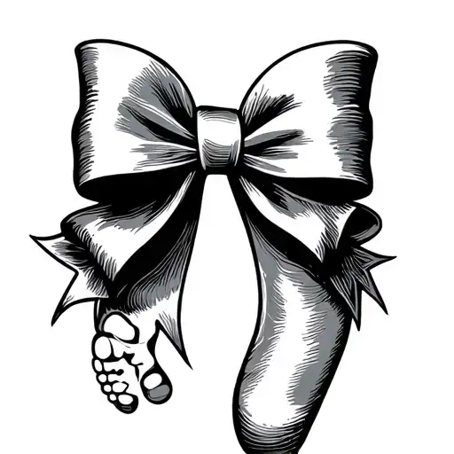 Bow And Baby Foot Print