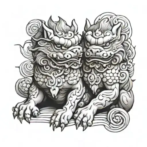 Foo Dog Sitting Together