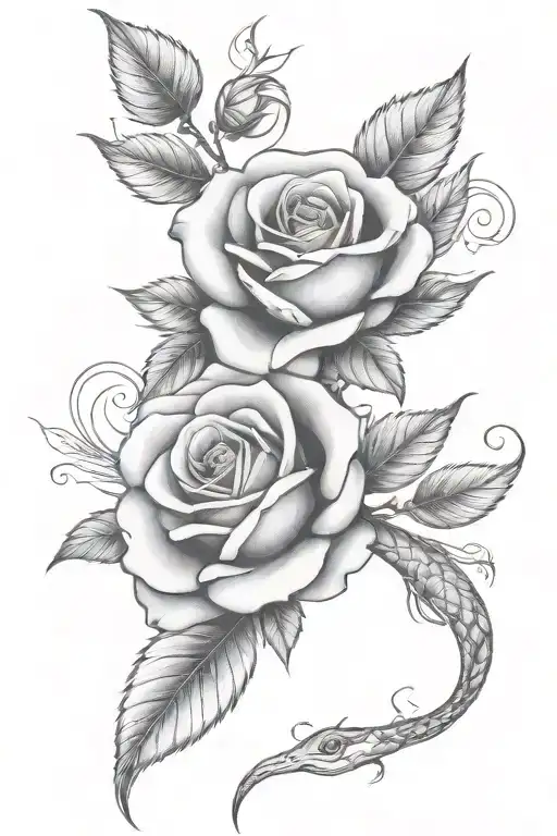Traditional Roses And Blurred Lines Snake