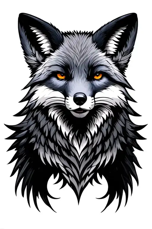 Fox Full Body With Raven