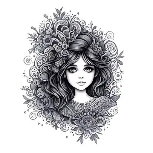 Daughter Tattoo With Paisley Pattern