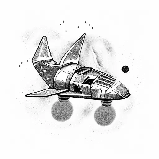 A Dog-shaped Spaceship Flying Through A Galaxy Made Of Cooking Utensils