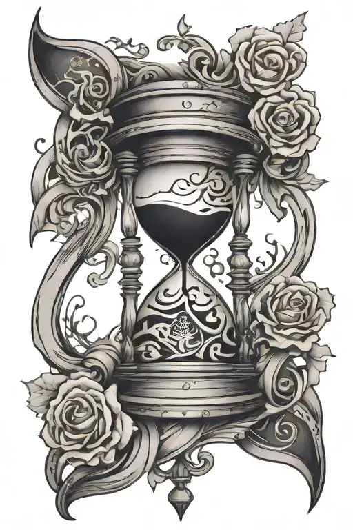 Broken Hourglass Filled With Swirling