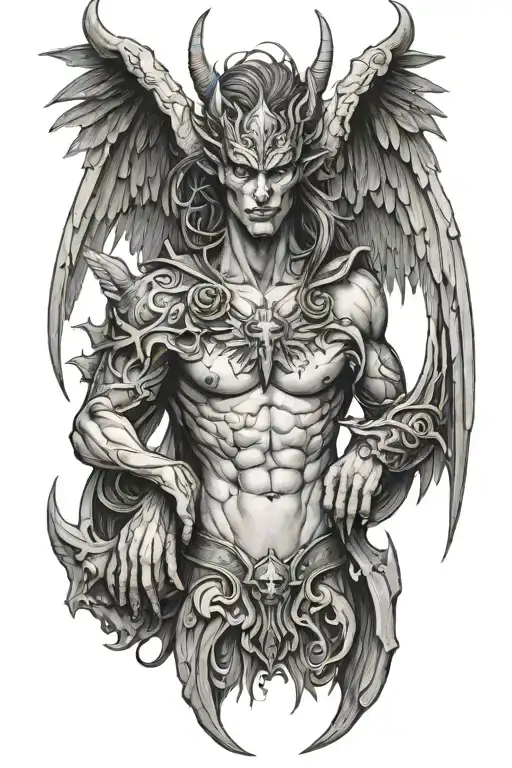 Only Angle And Demon Wings Holding