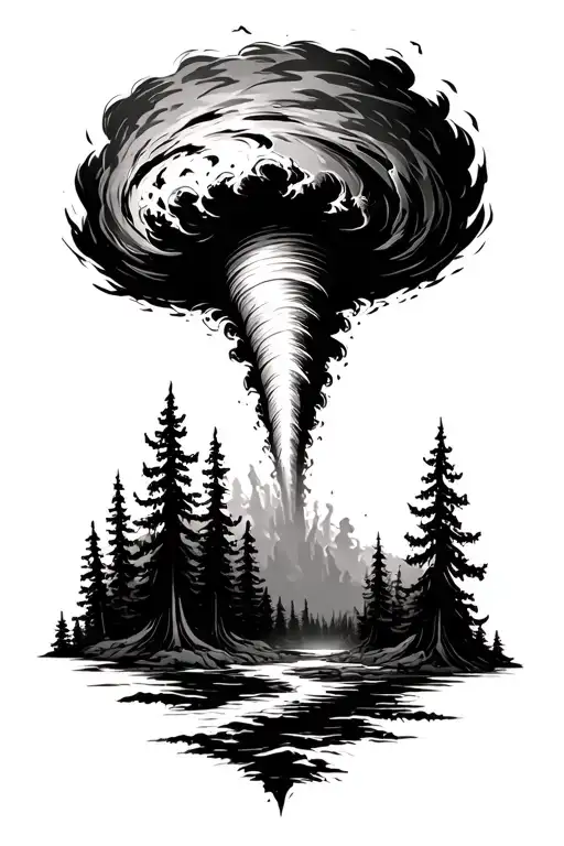 Tornado Engulfing Forest