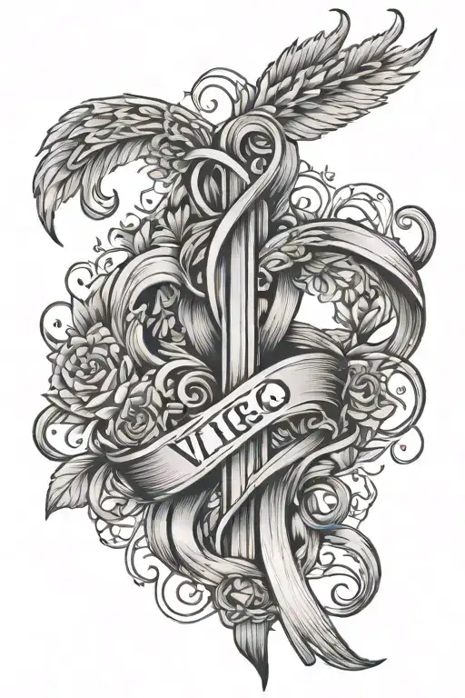 Virgo Zodiac Sign With Lung Cancer Ribbon