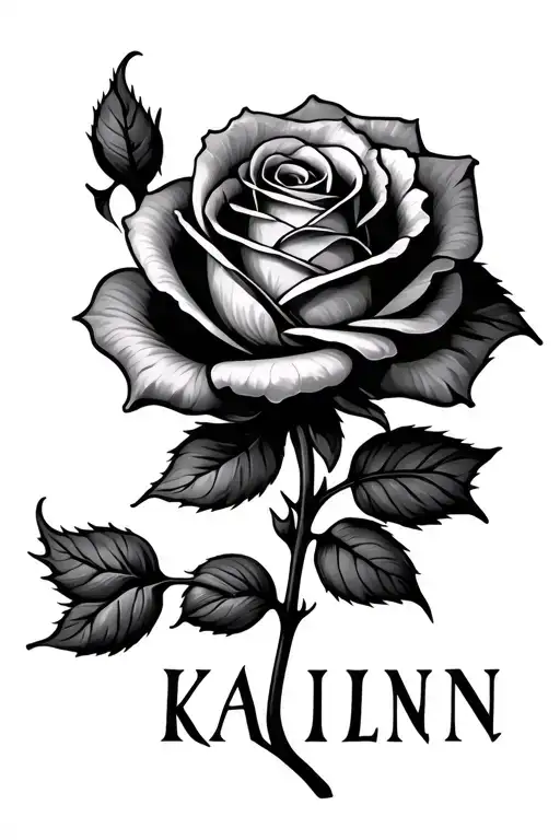 Rose With The Name Kailyn As The Stem