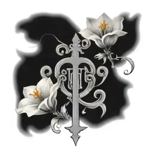 Catholic Tattoo Design With The Names Jalal And Laila Innabi