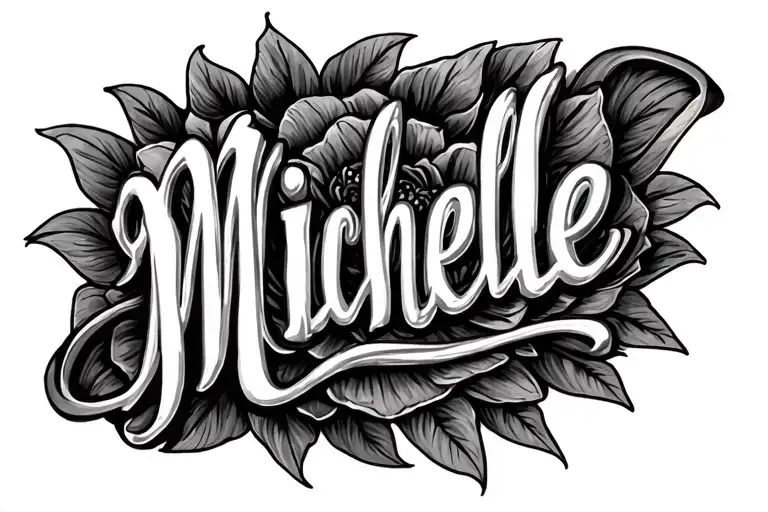 Michelle Name Tattoo On Inner Bicep