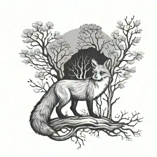 Fox And Tree Life