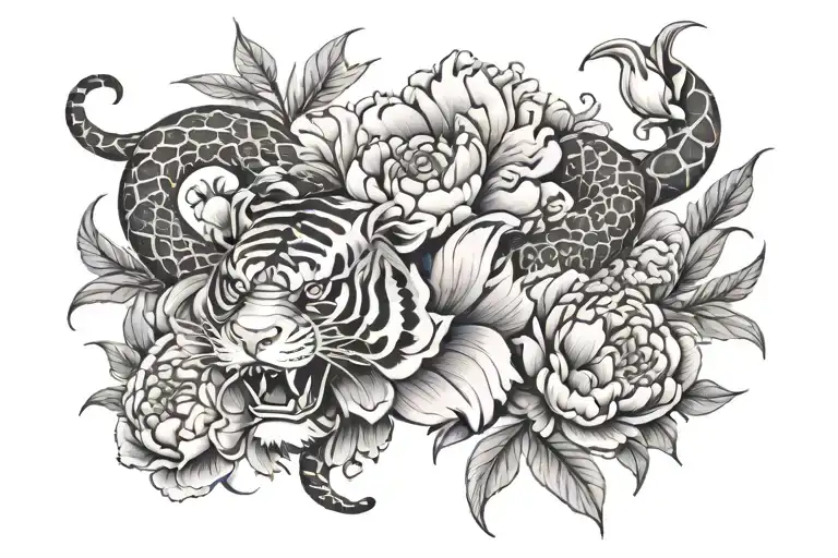 Tiger Peony Snake