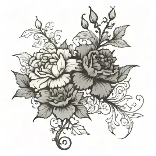 Carnation Vine Wrapping With Constellation Intertwined