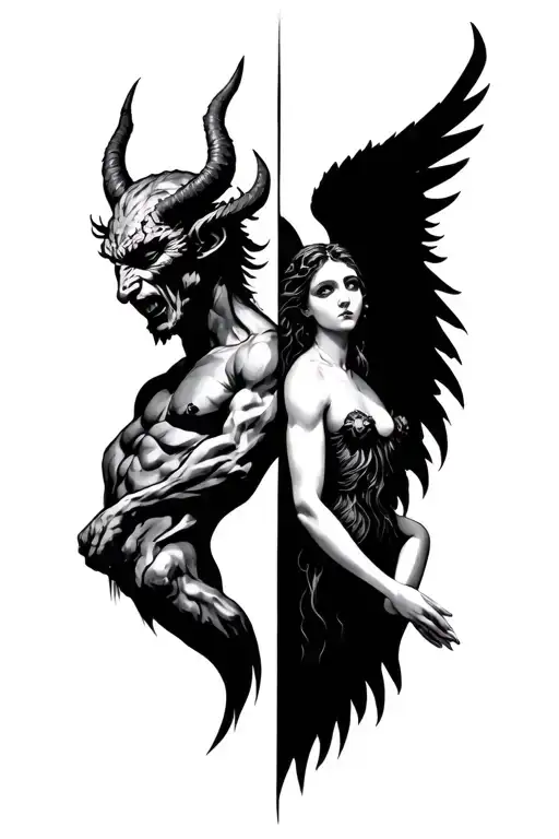 Devil And Angel Half Demon