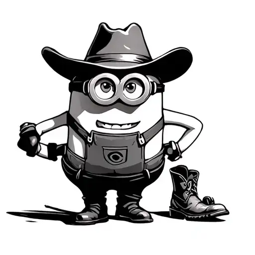 Minion With Cowboy Hat And Cowboy Boots