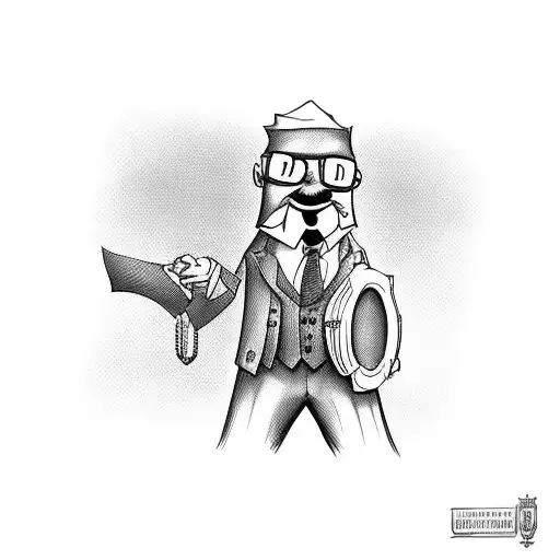 A Cartoon Character Dressed As A Lawyer