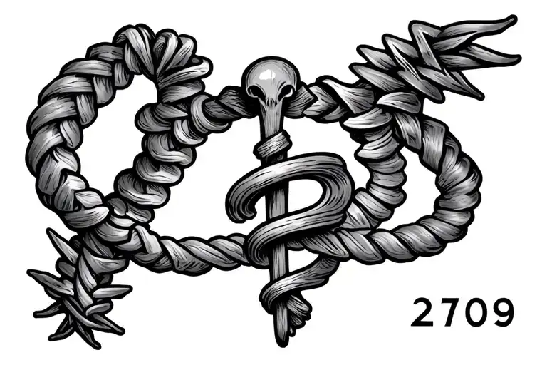 Rod Of Asclepius With Birth Year
