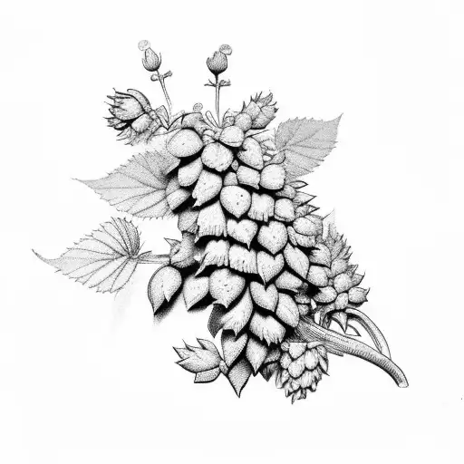 Botanical Hop Plant To Go On Outside Of Forearm