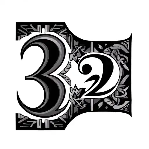 32 In Egyptian Style Number