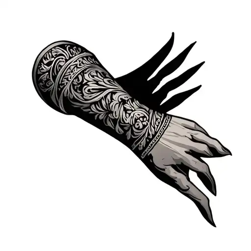 Western Tooled Leather Ornamental Sleeve