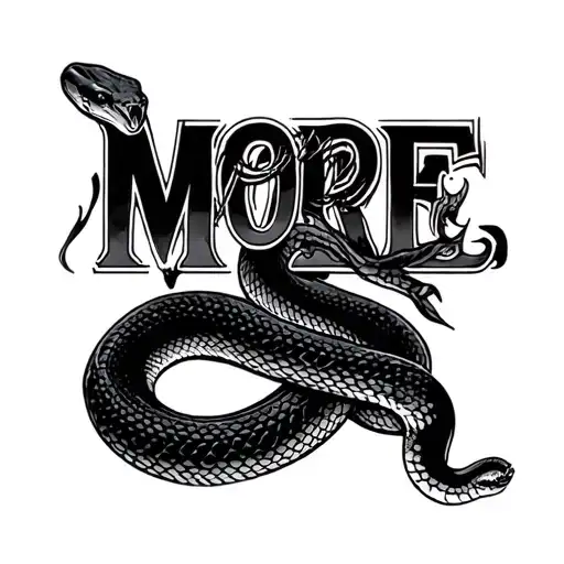 Black Mamba Snake With Word More