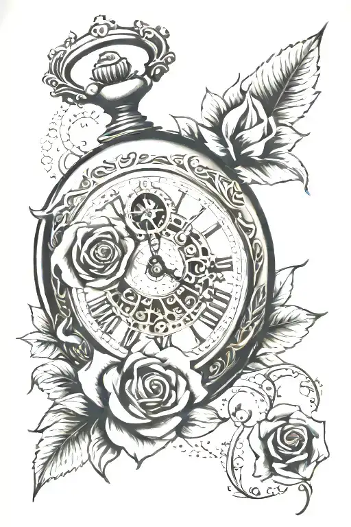 Pocket Watch Rose Star