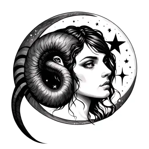 Aries Woman Strength Stars Moon Surrounded