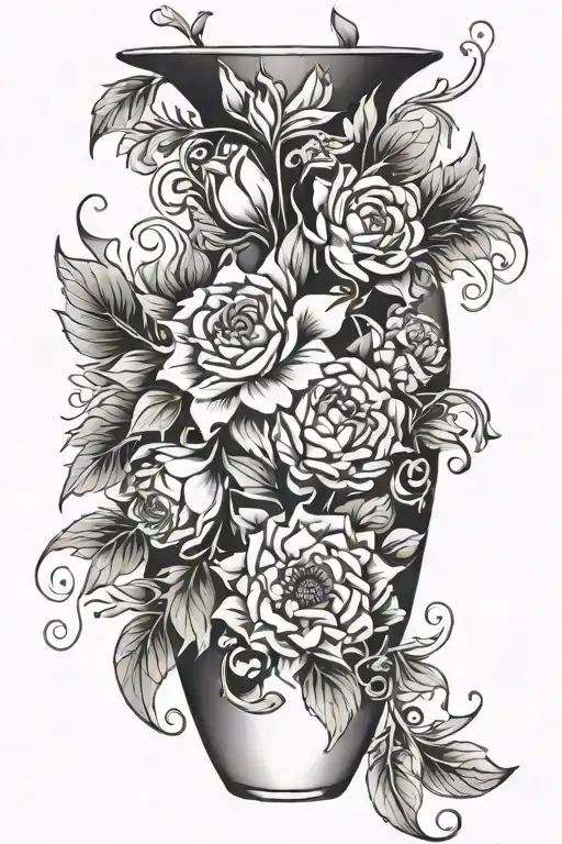 Abstract Vase Full Of Flowers