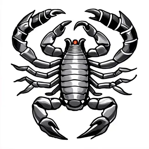 Egyptian Style Tattoo Featuring Scorpion And Other Symbolys