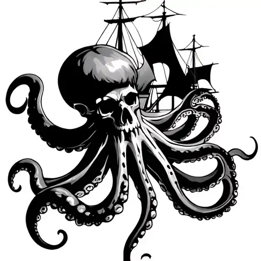 Pirate Ship Octopus Realism