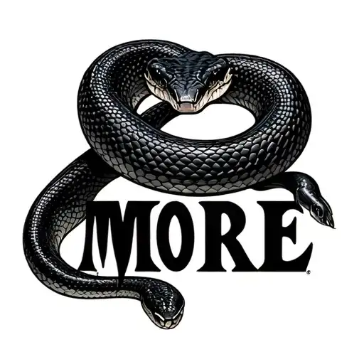 Black Mamba Snake With Word More