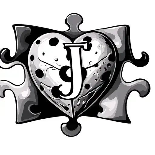 Initial J Initial A Initial E In A Jigsaw Autism Heart Add Ladybird