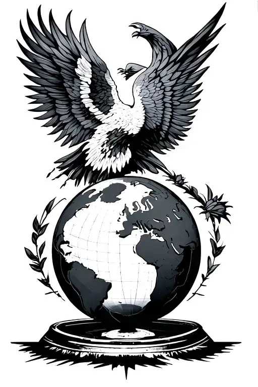 Atlas With A Globe As A Fineline