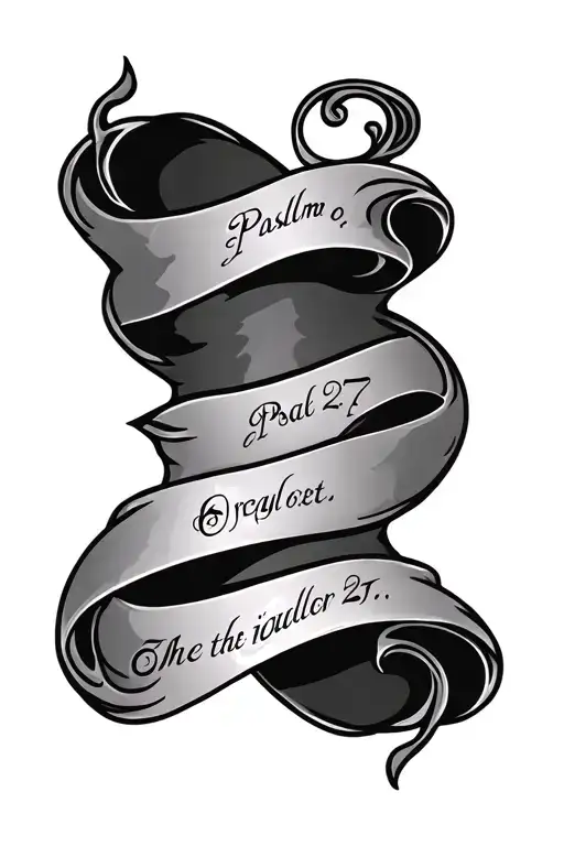 Scroll With Psalm 27 In Cardo Font Surrounded