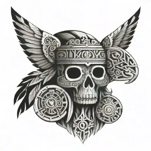 Incorporate Symbols Of Nazca Culture Into A Black And Grey Tattoo Design