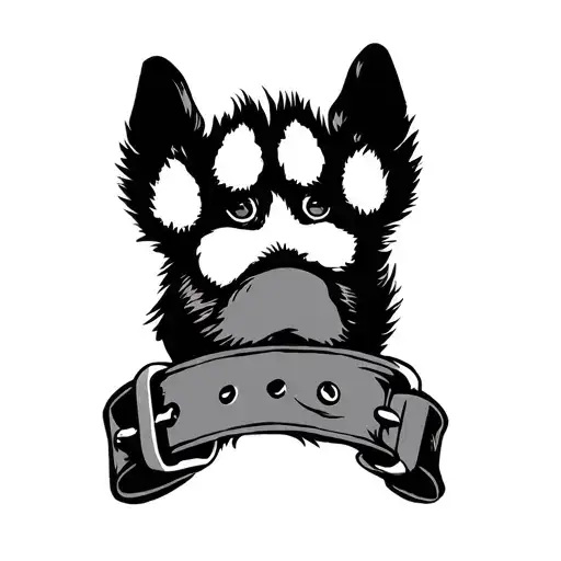 Dog Collar And Paw Print