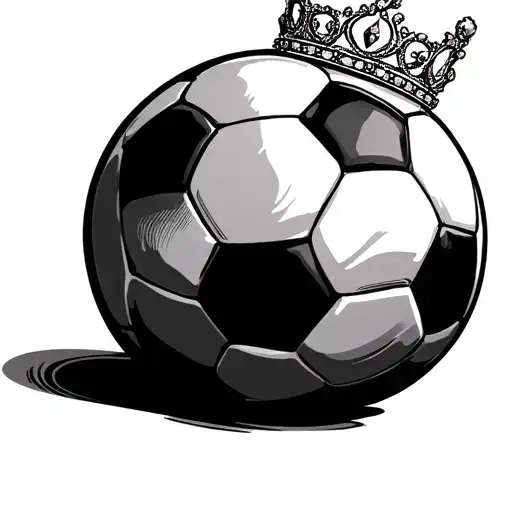 Soccer Ball With Tiara Propped Up On The Side Both The Same Size