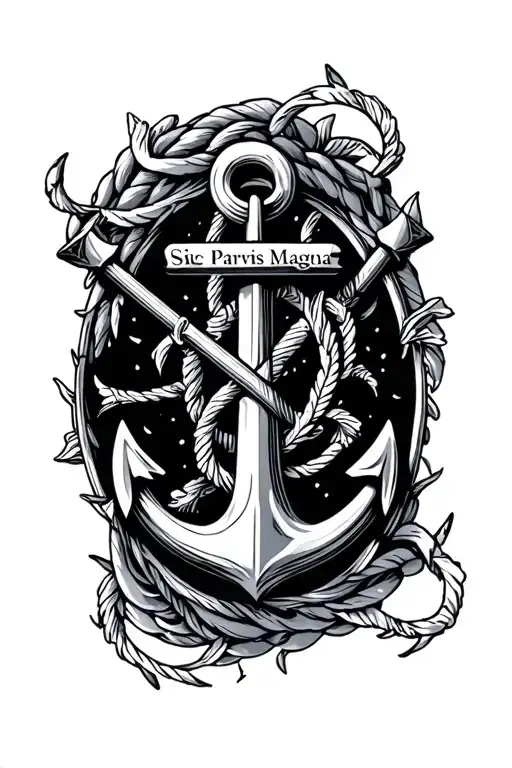 Sic Parvis Magna With Anchor
