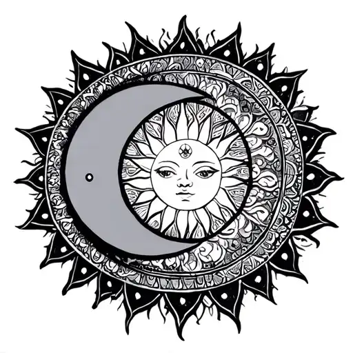 Mandala With Sun And Moon