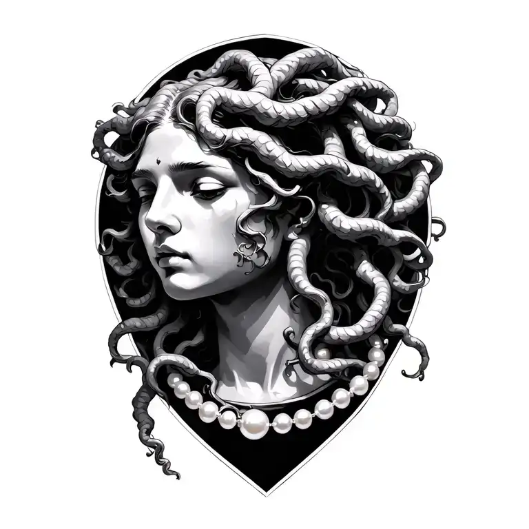 Medusa With Pearl Necklace