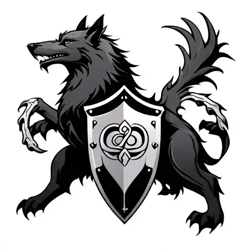 Triskelion Shield With Wolf And Claws