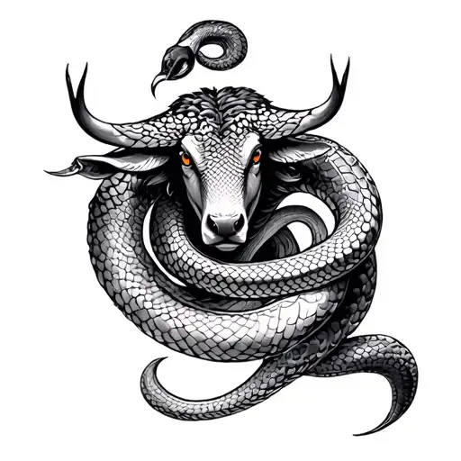 Zodiac Ox With Snake