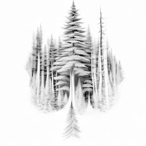 A Serene Forest Scene With Spiritual Symbols Hidden Within