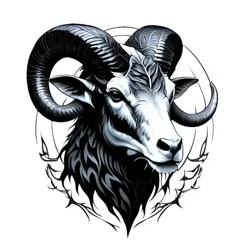 Deamon Aries Rams Head Symmetrical