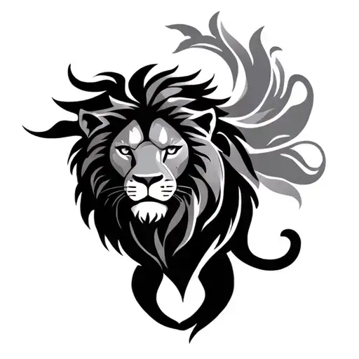 Lion With Names Incorporated Into The Design