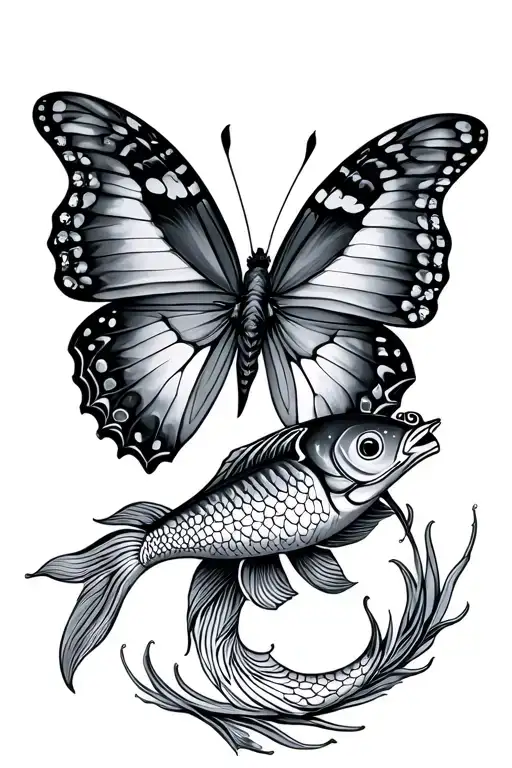 Butterfly And Pisces Zodiac Sign