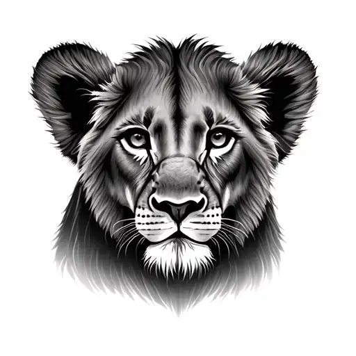 3 Lion Cub Heads Looking